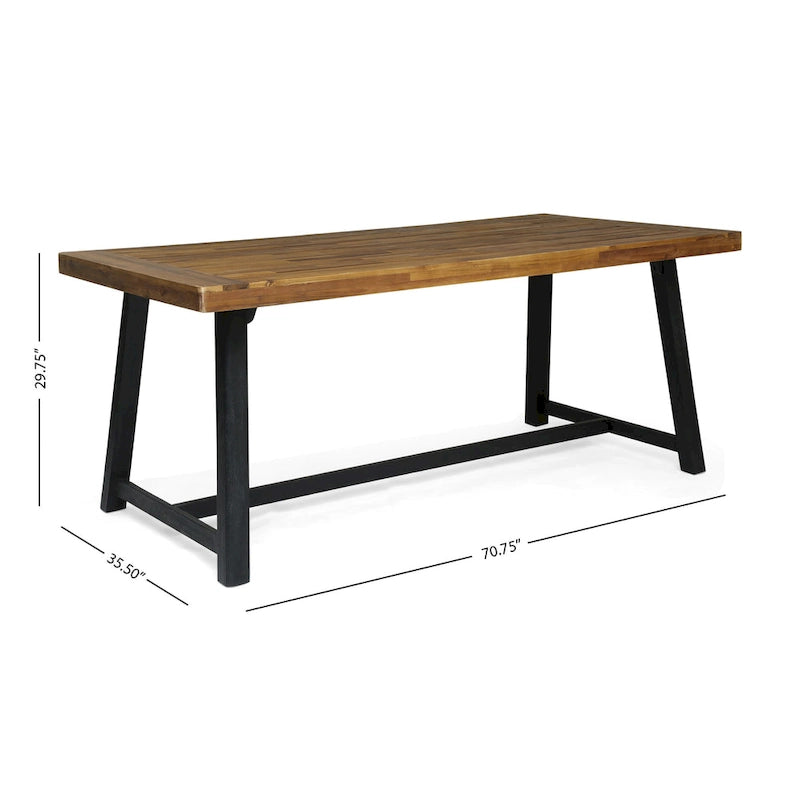 Ensemble de salle à manger d'extérieur 7 pièces en bois d'acacia Virella Christopher Knight Home