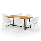 Ensemble de salle à manger d'extérieur 7 pièces en bois d'acacia Virella Christopher Knight Home