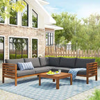 Miller Outdoor French Coutry Sectional Sofa Sets by GDFStudio