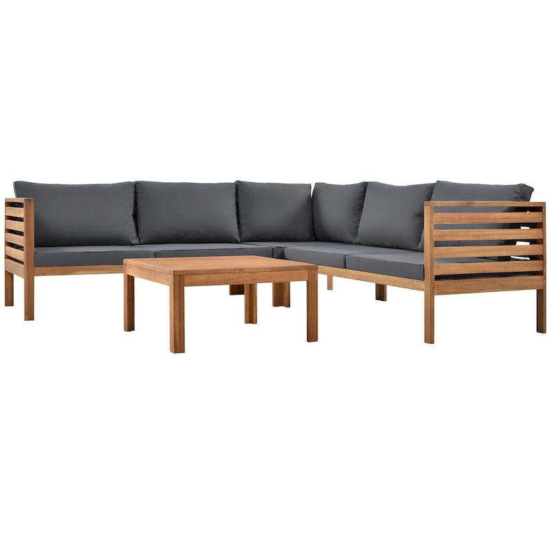 Ensembles de canapés d'angle de style campagnard français Miller Outdoor par GDFStudio