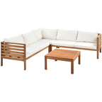 Ensembles de canapés d'angle de style campagnard français Miller Outdoor par GDFStudio