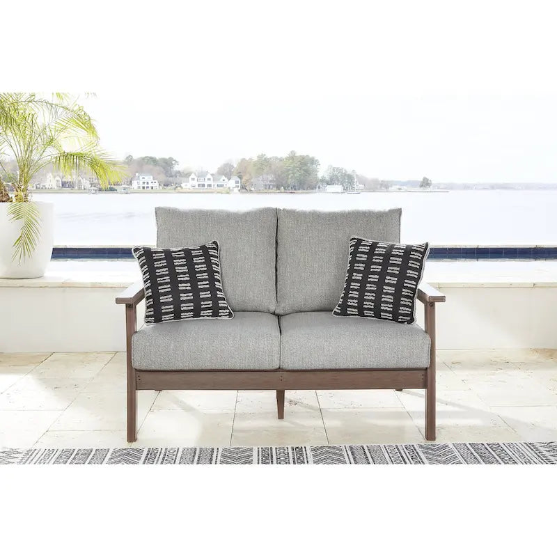 Signature Design by Ashley Emmeline Ensemble de 2 fauteuils d'extérieur marron/beige - 53,5 L x 34,5 P x 35 H