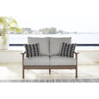 Signature Design by Ashley Emmeline Ensemble de 2 fauteuils d'extérieur marron/beige - 53,5 L x 34,5 P x 35 H