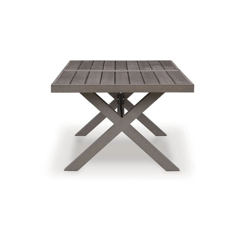 Signature Design by Ashley Ensemble repas d'extérieur 7 pièces Hillside Barn marron/gris - 84 L x 42 P x 29 H