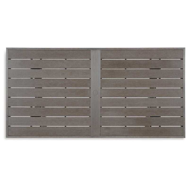 Signature Design by Ashley Ensemble repas d'extérieur 7 pièces Hillside Barn marron/gris - 84 L x 42 P x 29 H