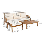Christopher Knight Home - Ensemble de conversation extérieur 3 pièces en osier et bois d'acacia Alexander