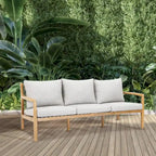 Ensemble de canapé d'extérieur moderne en bois d'acacia 7 places avec table basse élégante et coussins amovibles