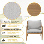 Ensemble de canapé d'extérieur moderne en bois d'acacia 7 places avec table basse élégante et coussins amovibles