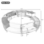 Ensemble de canapé d'extérieur en rotin pour spa avec espaces de rangement, banc et coussins