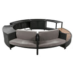 Ensemble de canapé d'extérieur en rotin pour spa avec espaces de rangement, banc et coussins