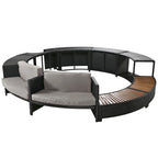 Ensemble de canapé d'extérieur en rotin pour spa avec espaces de rangement, banc et coussins