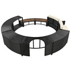 Ensemble de canapé d'extérieur en rotin pour spa avec espaces de rangement, banc et coussins