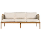 Ensemble de canapé de patio extérieur 4 pièces en bois d'acacia et corde