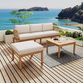 Salon de jardin 3 pièces en bois d'acacia et corde – 75,5 l x 26,75 P x 27,00