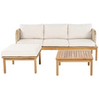 Salon de jardin 3 pièces en bois d'acacia et corde – 75,5 l x 26,75 P x 27,00