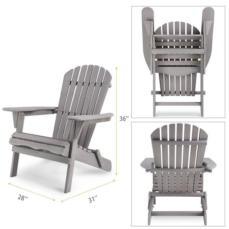 Ensemble de table de bar de patio extérieur, ensemble table et chaises de 5 pièces, ensemble table de bar et tabourets avec chaises Adirondack hautes pour 4