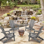 Ensemble de table de bar de patio extérieur, ensemble table et chaises de 5 pièces, ensemble table de bar et tabourets avec chaises Adirondack hautes pour 4