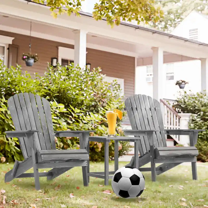 Ensemble de table de bar de patio extérieur, ensemble table et chaises de 5 pièces, ensemble table de bar et tabourets avec chaises Adirondack hautes pour 4