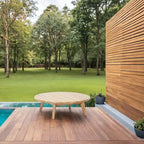 Canapé d'extérieur en bois d'acacia avec coussins imperméables amovibles pour terrasse