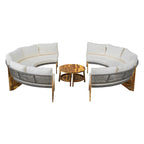 Canapé d'angle d'extérieur 12 places en bois d'acacia avec table basse