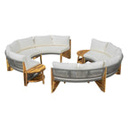 Canapé d'angle d'extérieur 12 places en bois d'acacia avec table basse