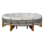 Canapé d'angle d'extérieur 12 places en bois d'acacia avec table basse