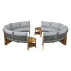 Canapé d'angle d'extérieur 12 places en bois d'acacia avec table basse
