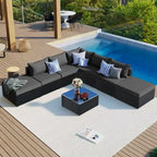Ensemble de canapé de conversation de patio 8 pièces avec table