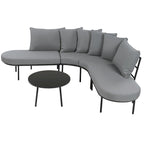 Ensemble de canapé d'extérieur incurvé avec coussins et table basse