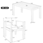 Ensemble de salle à manger d'extérieur 7 pièces pour 6 personnes avec table rectangulaire et chaises avec coussins amovibles