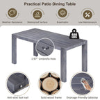 Ensemble de salle à manger d'extérieur 7 pièces pour 6 personnes avec table rectangulaire et chaises avec coussins amovibles