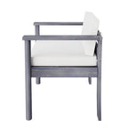 Ensemble de salle à manger d'extérieur 7 pièces pour 6 personnes avec table rectangulaire et chaises avec coussins amovibles