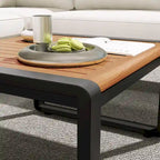 Ensemble de conversation de 4 pièces pour patio extérieur avec coussins moelleux et table basse pour jardin, arrière-cour, porche et terrasse