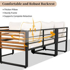 Ensemble de conversation de 4 pièces pour patio extérieur avec coussins moelleux et table basse pour jardin, arrière-cour, porche et terrasse