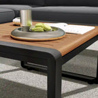 Ensemble de conversation de 4 pièces pour patio extérieur avec coussins moelleux et table basse pour jardin, arrière-cour, porche et terrasse