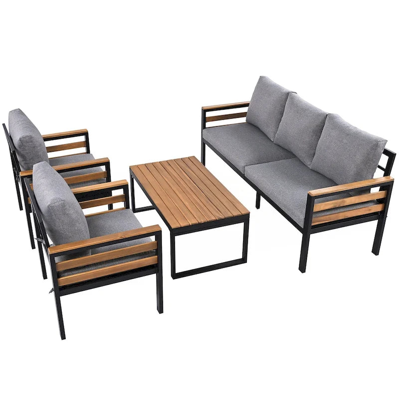 Ensemble de canapé de jardin 4 pièces