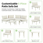 Ensemble de 6 meubles de patio/salon de jardin