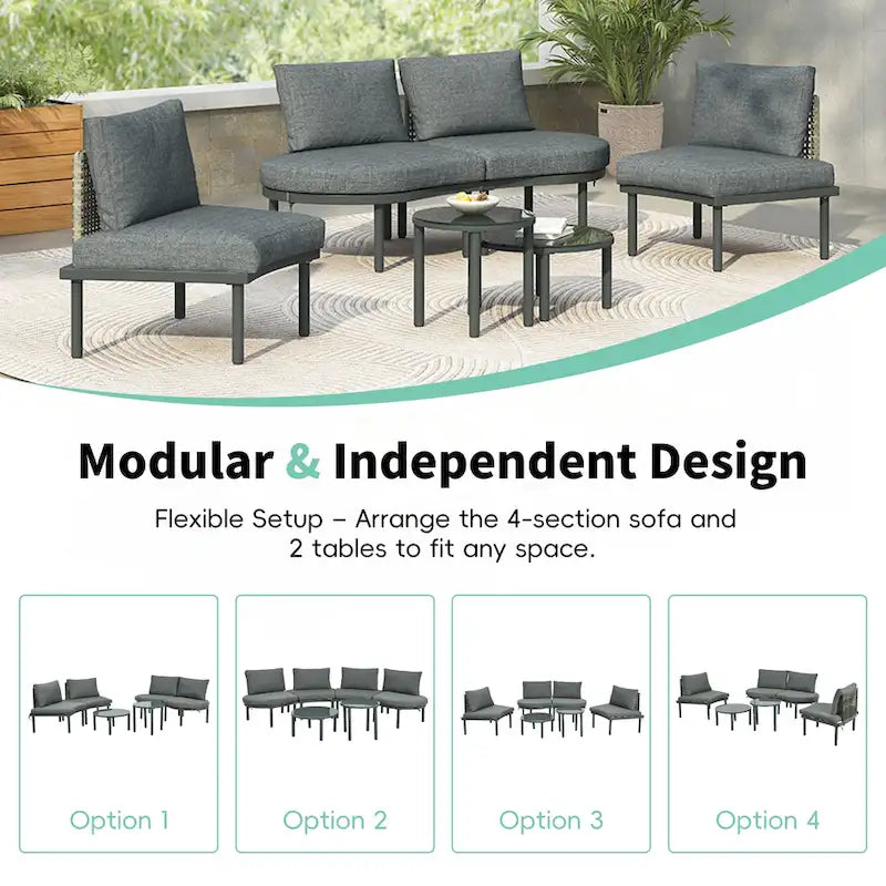 Ensemble de 6 meubles de patio/salon de jardin