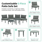 Ensemble de 6 meubles de patio/salon de jardin