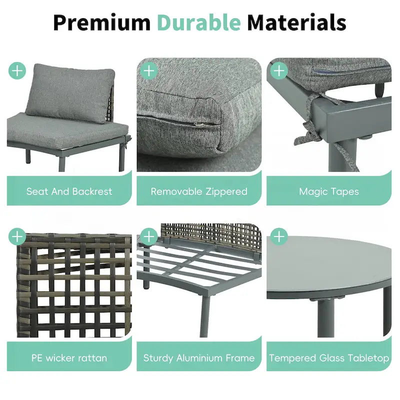 Ensemble de 6 meubles de patio/salon de jardin