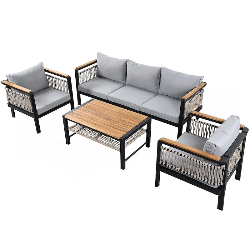 Ensemble de canapé d'angle extérieur 4 pièces