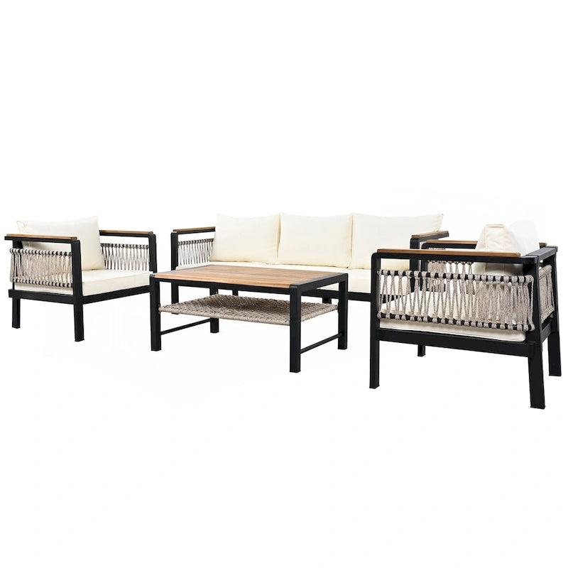 Ensemble de canapé d'angle extérieur 4 pièces