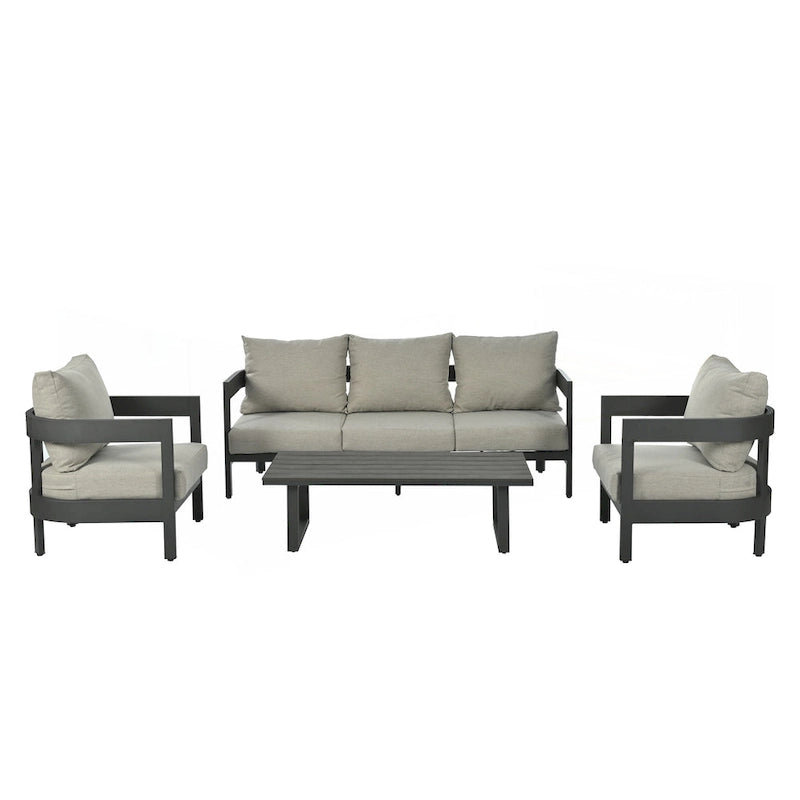 Ensemble de salon de jardin de haute qualité avec coussins épais