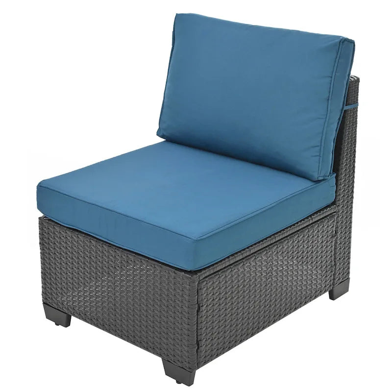 Ensemble de mobilier de jardin 10 pièces en rotin PE