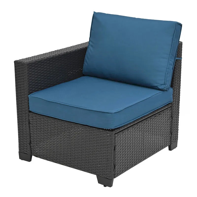 Ensemble de mobilier de jardin 10 pièces en rotin PE