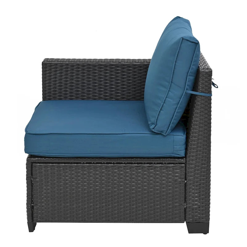 Ensemble de mobilier de jardin 10 pièces en rotin PE