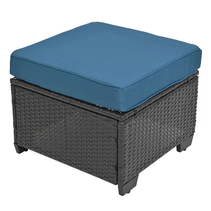 Ensemble de mobilier de jardin 10 pièces en rotin PE