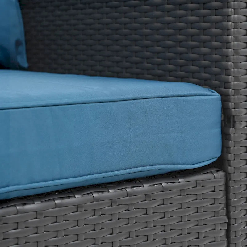 Ensemble de mobilier de jardin 10 pièces en rotin PE