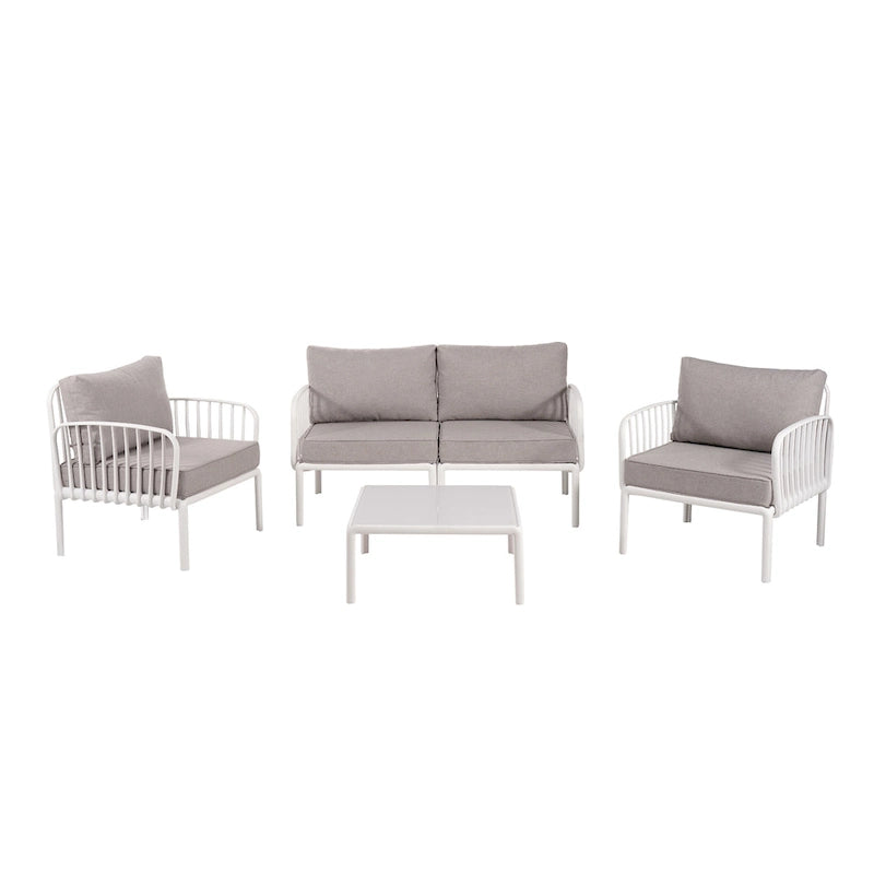Ensemble de conversation d'extérieur modulaire 5 pièces Roomfitters avec table basse et coussins épais