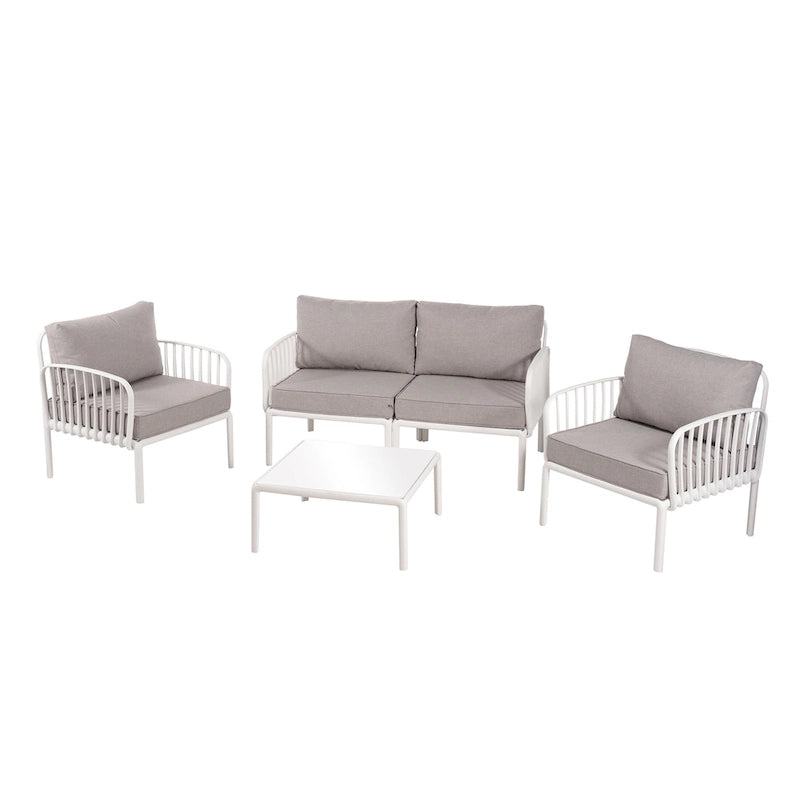 Ensemble de conversation d'extérieur modulaire 5 pièces Roomfitters avec table basse et coussins épais
